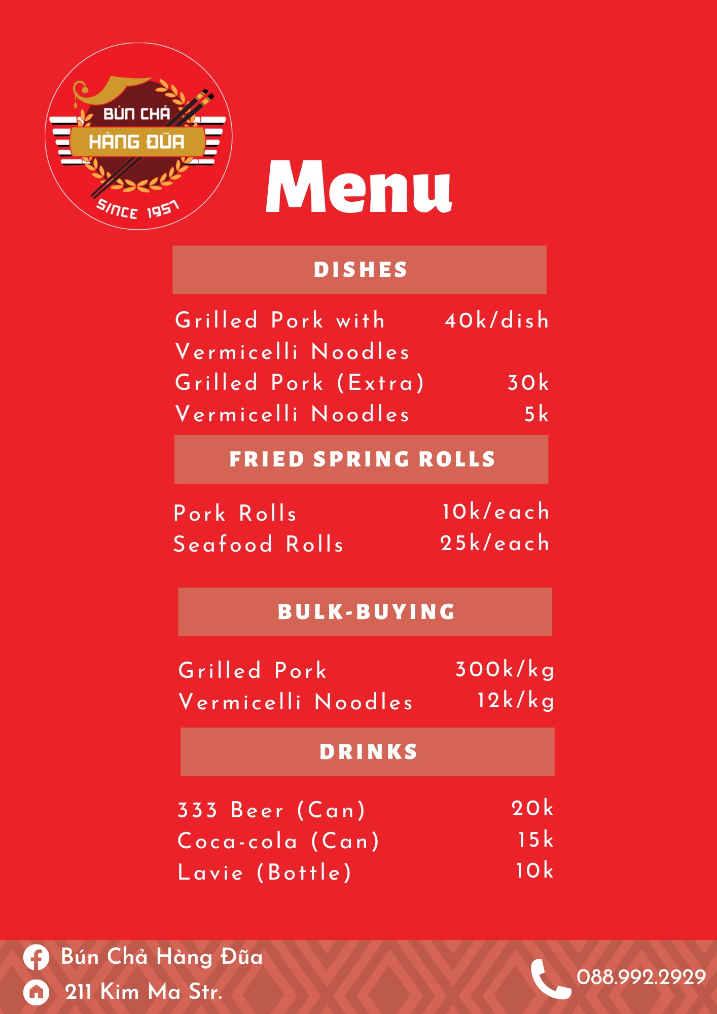 Menu English